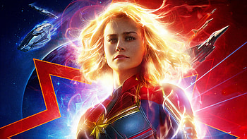 Captain Marvel film, Brie Larson as Carol Danvers, background, Marvel superhero HD wallpaper