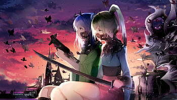 Anime Girls Horned , anime-girl, anime, artist, artwork, digital-art HD wallpaper