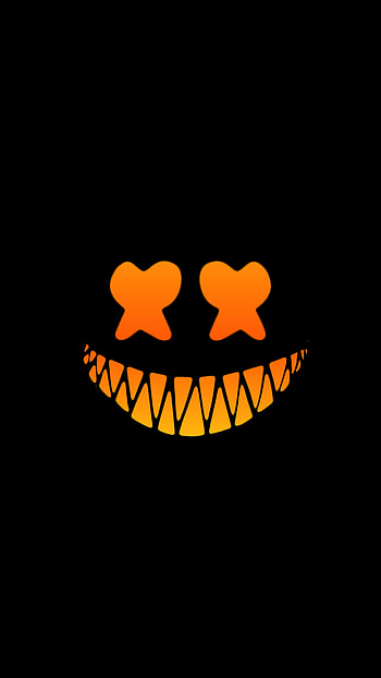 SMILING DEVIL, head, orange HD phone wallpaper