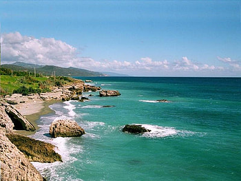 Shore, water, ocean, rock HD wallpaper