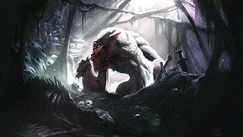 The Elder Scrolls V: Skyrim (2011) - Official Steam Trading Card - Troll, concept art, video game, bethesda HD wallpaper
