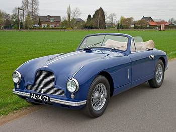 Auto, Nature, Houses, Trees, Grass, Aston Martin, Cars, Side View, Style, 1951 HD wallpaper