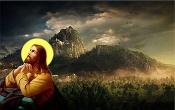 Jesus praying, jesus, christ, prayer, collage HD wallpaper