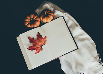 Autumn, Pumpkin, Miscellanea, Miscellaneous, Book, Leaflet, Scarf HD wallpaper