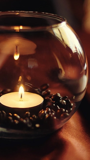 Candles, Coffee Background HD phone wallpaper