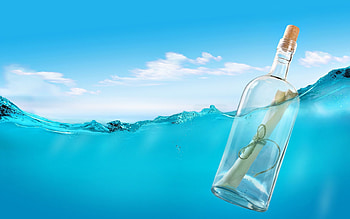 Message in a Bottle, Unique , Symbolic , Water-themed art HD wallpaper