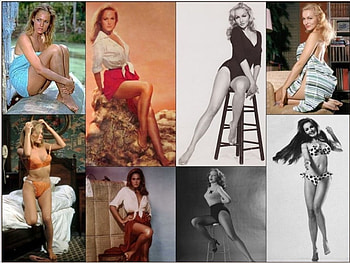 Icons Ursula Andress and Julie Newmar, Hollywood Actresses, Ursula Andress, icons, Julie Newmar HD wallpaper