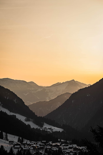 Nature, Mountains, Village, Hills, Slope HD phone wallpaper