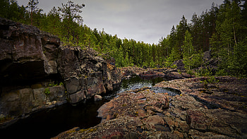 Nature, Rivers, Trees, Rocks, Forest HD wallpaper