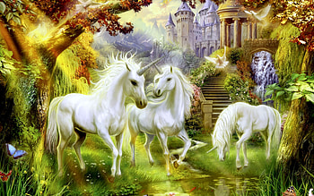 Animals, Unicorns HD wallpaper