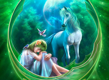 Inside my Dreams, girl, horse, bird, dream HD wallpaper