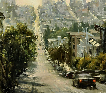 Union Street, San Francisco , San Francisco, architecture, art, Union Street, USA, cityscape, artwork, scenery, wide screen, painting, California HD wallpaper