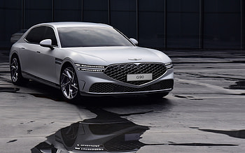2022 Genesis G90 front view white sedan new white G90 new G90 2022 exterior Genesis HD wallpaper