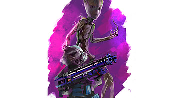 Groot and Rocket, Avengers Infinity War, movie HD wallpaper
