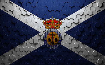 Flag of Santa Cruz de Tenerife, honeycomb art, Santa Cruz de Tenerife hexagons flag, Santa Cruz de Tenerife 3d hexagons art, Santa Cruz de Tenerife flag HD wallpaper