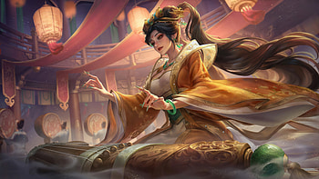 Sona Guqin Gold Chroma Skin Chinese LoL Splash Art PC, Video Game, League Of Legends, Sona (League Of Legends) HD wallpaper