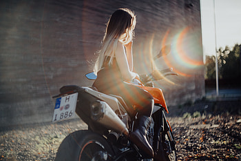 Girl Sitting On Bike, girls, bikes, model, graphy HD wallpaper