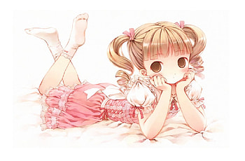 littel miss pink, sweet, pink, brown, pretty, cute, bows, dress, cuddel HD wallpaper
