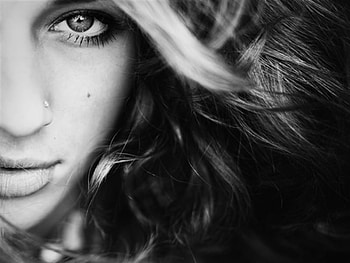 Lonely Life, model, graphy, black and white, face, eye, woman HD wallpaper