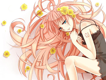 Megurine Luka, black, luka, awesome, cute, vocaloid, dress, beauty, nice, black dress, vocaloids, program, white, girl, beautiful, pink hair, lonely, diva, pink, anime, pretty, yellow, cool, megurine, flowers, idol, virtual HD wallpaper
