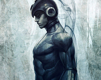 Mega-Man Solitude, mega-man, digital art, action, hero, fantasy, cg, cool, guy, solitude HD wallpaper