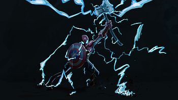 Spiderman Thor Hammer , spiderman, superheroes, artist, artwork, digital-art, artstation HD wallpaper