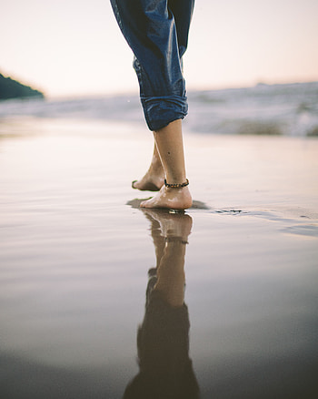 Water, Beach, Sand, Miscellanea, Miscellaneous, Legs, Step HD phone wallpaper