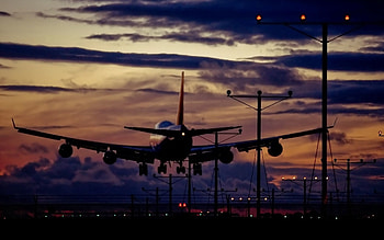 Sky, Night, Miscellanea, Miscellaneous, Traffic, Movement, Plane, Airplane HD wallpaper