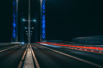 Cities, Night, Shine, Light, Road, Markup, Long-Term Exposure HD wallpaper