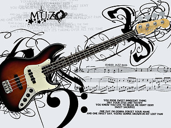 sad song, words, white, black, guitar, jazz, fender, strings, bass, sad, music, drawings, songs HD wallpaper