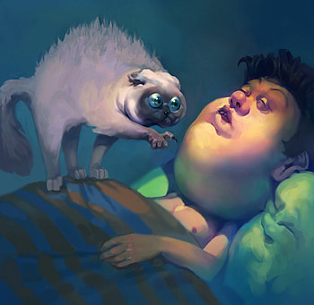 Funny, Art, Cat, Sleep, Dream, Joke, Amusingly, That's Funny HD wallpaper