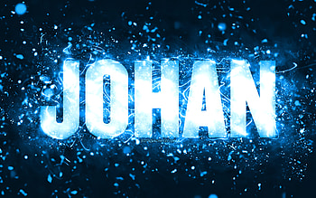 Happy Birtay Johan, , blue neon lights, Johan name, creative, Johan Happy Birtay, Johan Birtay, popular american male names, with Johan name, Johan HD wallpaper
