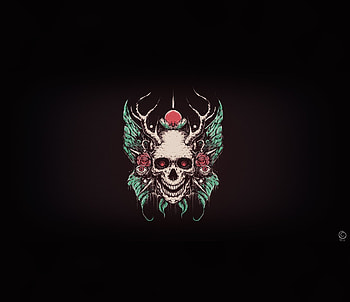Creepy skull, minimal, artwork HD wallpaper