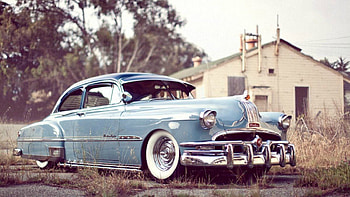 '51 Pontiac Chieftain Deluxe, Whitewalls, Gm, Classic, Lite Blue HD wallpaper