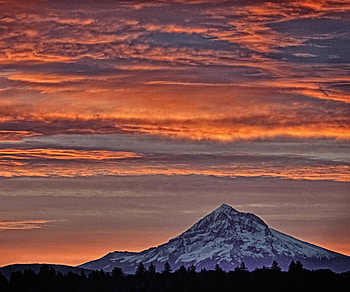 Sunset, sky, nature, mountain HD wallpaper