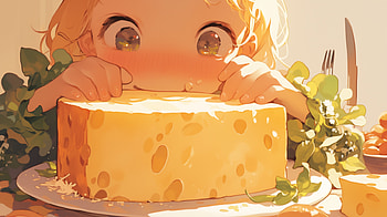 Cheese Delight - Parmesan Adventure, food, cheese, girl, Anime, anime girl HD wallpaper