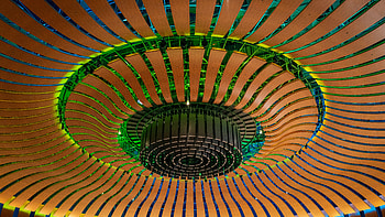 Wooden Slats In Green Glow, abstract, artwork, art, digital-art, artist HD wallpaper