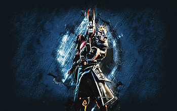 Fortnite Dragon Guan Yu Skin, Fortnite, main characters, blue stone background, Dragon Guan Yu, Fortnite skins, Dragon Guan Yu Skin, Dragon Guan Yu Fortnite, Fortnite characters HD wallpaper