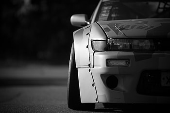 Nissan S13, nissan, cars, monochrome, black-and-white HD wallpaper