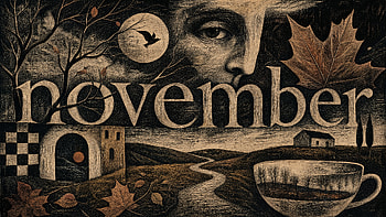 November Reverie —, Autumn, Leaf, Moon HD wallpaper