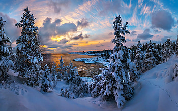 Winter Lake, Lake, Winter, Nature, Snow HD wallpaper