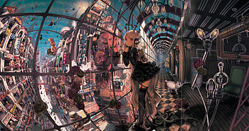 gotic girl crazy town, neko, girl, town, gotic HD wallpaper