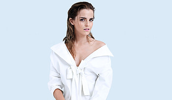 White dress, beautiful, Emma Watson HD wallpaper