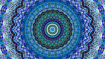 Blue White Fractal Circles Abstraction Abstract HD wallpaper