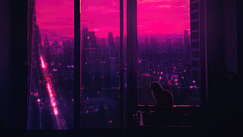 Meow Tastic Neon Nights Cat Synthwave City, synthwave, cat, artist, artwork, digital-art HD wallpaper