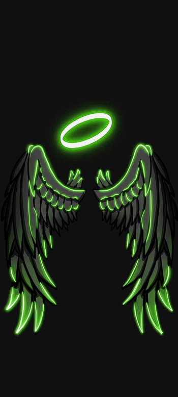 Green wings, dark HD phone wallpaper