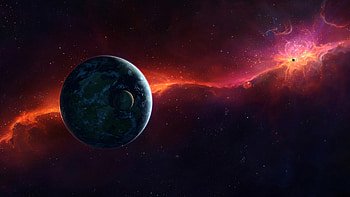 sci fi, space, red, planet HD wallpaper