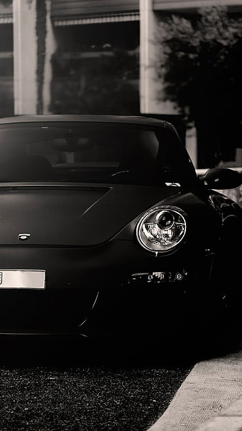 Full Black, Porsche, Black Car HD phone wallpaper