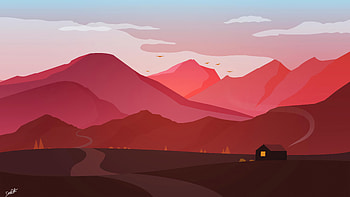 Minimal Mountains, mountains, minimalism, minimalist, artist, artwork, digital-art HD wallpaper