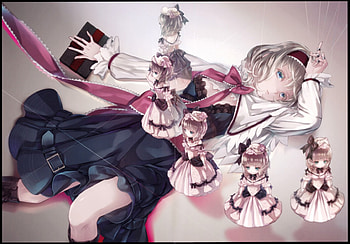 Puppeteer, emotional, alice margatroid, gloom, floor, dress, beauty, nice, chibi, doll, cg, short hair, , laying, lay, female, sweet, girl, gloomy, beautiful, sorrow, sad, anime girl, shanghai, lying, anime, pretty, touhou, gown, lovely HD wallpaper